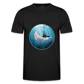 manta ray - Men's Functional T-Shirt - black - Front - AI Model Male 178 dark (178cm)