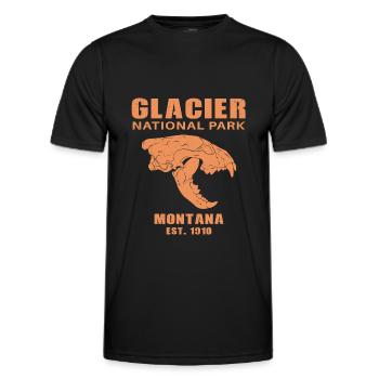 Parc national des Glaciers montana - T-shirt sport Homme - noir - Devant - AI Model Male 178 dark (178cm)