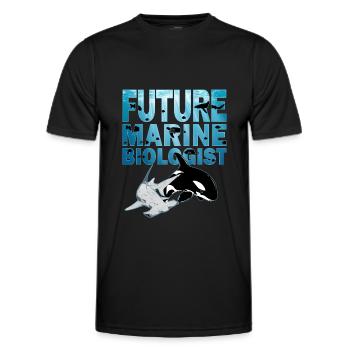 Requin-marteau Orque Épaulard Futur biologiste marin - T-shirt sport Homme - noir - Devant - AI Model Male 178 dark (178cm)
