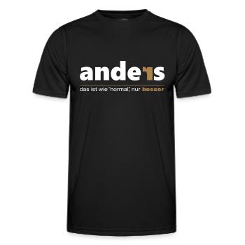 Anders ist wie "normal", nur besser. Sei du selbst - Männer Funktions-T-Shirt - Schwarz - Vorne - AI Model Male 178 dark (178cm)