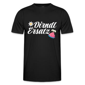 Dirndl Ersatz - Männer Funktions-T-Shirt - Schwarz - Vorne - AI Model Male 178 dark (178cm)