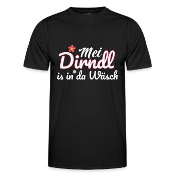 Dirndl Tracht | Mei Dirndl is in da - Männer Funktions-T-Shirt - Schwarz - Vorne - AI Model Male 178 dark (178cm)