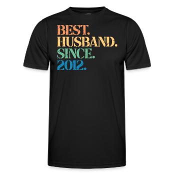 Meilleur mari depuis 2012, cadeau d’anniversaire de 11 ans - T-shirt sport Homme - noir - Devant - AI Model Male 178 dark (178cm)