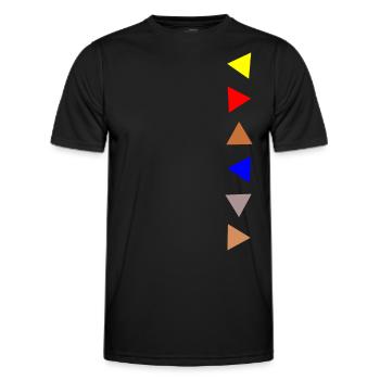 Bande ornementale triangulaire - T-shirt sport Homme - noir - Devant - AI Model Male 178 dark (178cm)