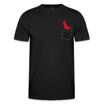 Geißbock in Brusttasche Köln Liebe Kölsch Fußball - Männer Funktions-T-Shirt - Schwarz - Vorne - AI Model Male 178 dark (178cm)