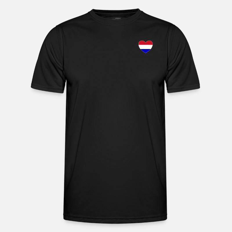 Cœur du drapeau de la Hollande T-shirt sport Homme