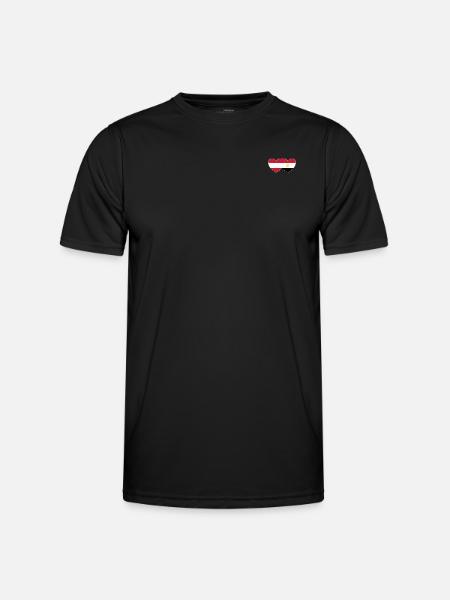 Austria Egypt Flag Heart - Men's Functional T-Shirt - black