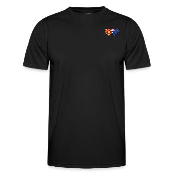 Macédoine Australie Drapeau Coeur - T-shirt sport Homme - noir - Devant - AI Model Male 178 dark (178cm)