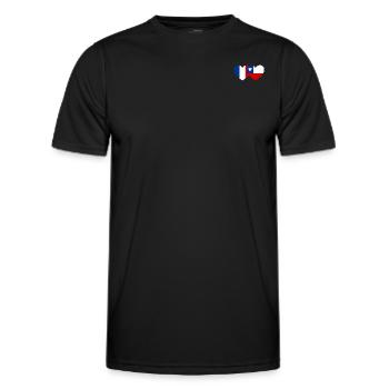 Frankreich Chile Flagge Herz - Männer Funktions-T-Shirt - Schwarz - Vorne - AI Model Male 178 dark (178cm)