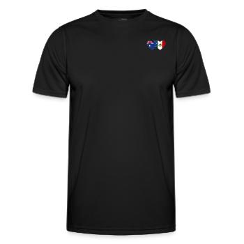 Australia Mexico Flag Heart - Men's Functional T-Shirt - black - Front - AI Model Male 178 dark (178cm)