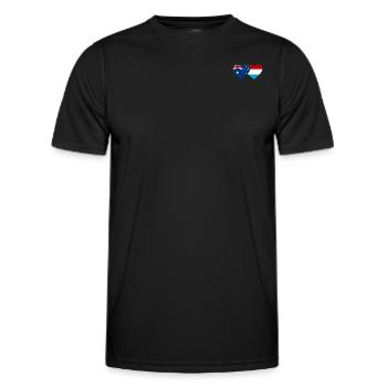 Australia Luxembourg Flag Heart - Men's Functional T-Shirt - black - Front - AI Model Male 178 dark (178cm)