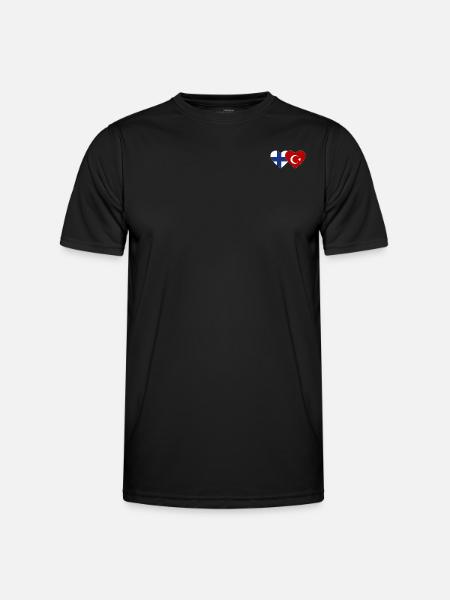 Finland Turkey Flag Heart - Men's Functional T-Shirt - black