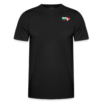 Bulgaria Denmark flag heart - Men's Functional T-Shirt - black - Front - AI Model Male 178 dark (178cm)