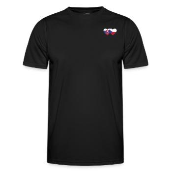Slowakei Tschechien Flagge Herz - Männer Funktions-T-Shirt - Schwarz - Vorne - AI Model Male 178 dark (178cm)