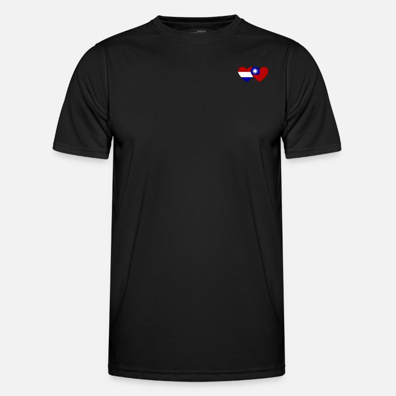 Cœur de drapeau de Taïwan T-shirt sport Homme