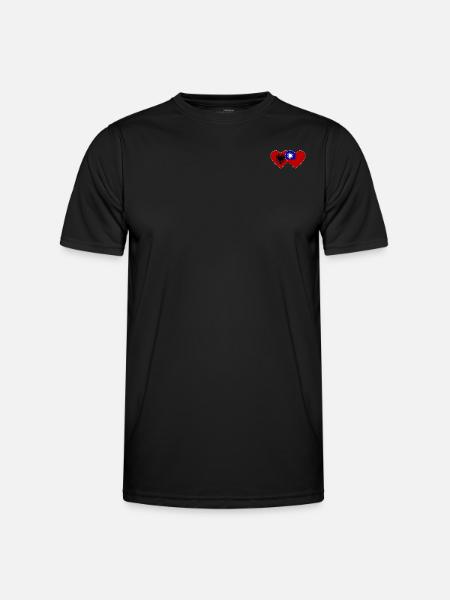 AlbaniaTaiwan Flag Heart - Men's Functional T-Shirt - black