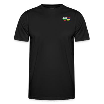 Bulgaria Mauritius Flag Heart - Men's Functional T-Shirt - black - Front - AI Model Male 178 dark (178cm)