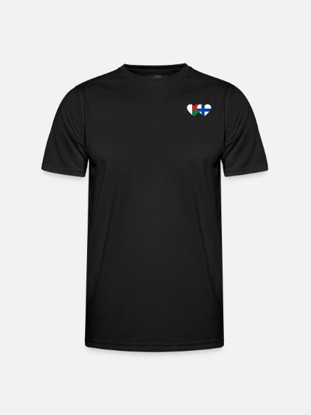 Madagascar Finland Heart Flag - Men's Functional T-Shirt - black
