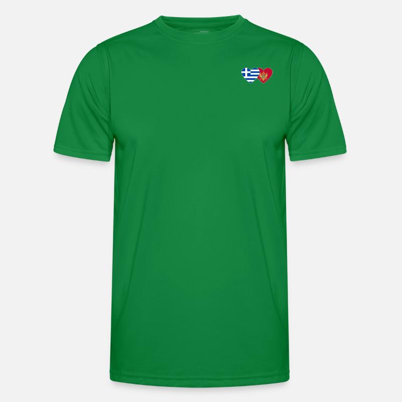 Grèce Monténégro drapeau T-shirt sport Homme