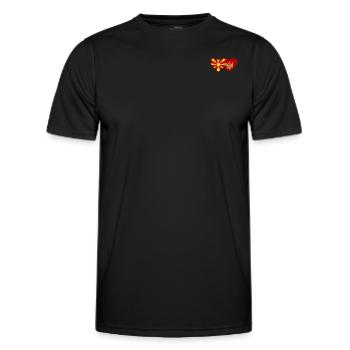 Macédoine Monténégro drapeau - T-shirt sport Homme - noir - Devant - AI Model Male 178 dark (178cm)