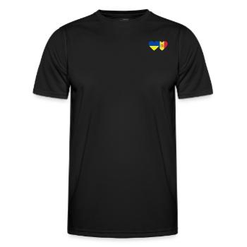 Ukraine Andorra Flagge Herz - Männer Funktions-T-Shirt - Schwarz - Vorne - AI Model Male 178 dark (178cm)