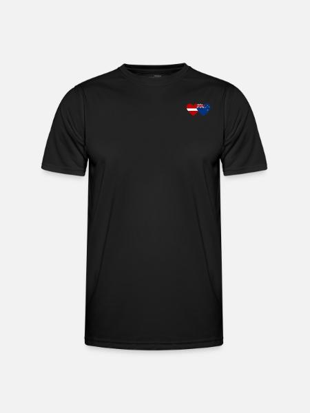 Lettonie Drapeau néo-zélandais - T-shirt sport Homme - noir