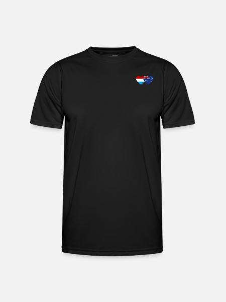 Luxembourg Australia Flag Heart - Men's Functional T-Shirt - black