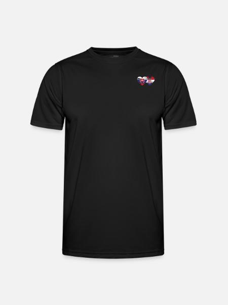 Slovakia Croatia flag heart used - Men's Functional T-Shirt - black