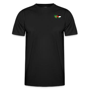 Brésil Palestine drapeau coeur - T-shirt sport Homme - noir - Devant - AI Model Male 178 dark (178cm)