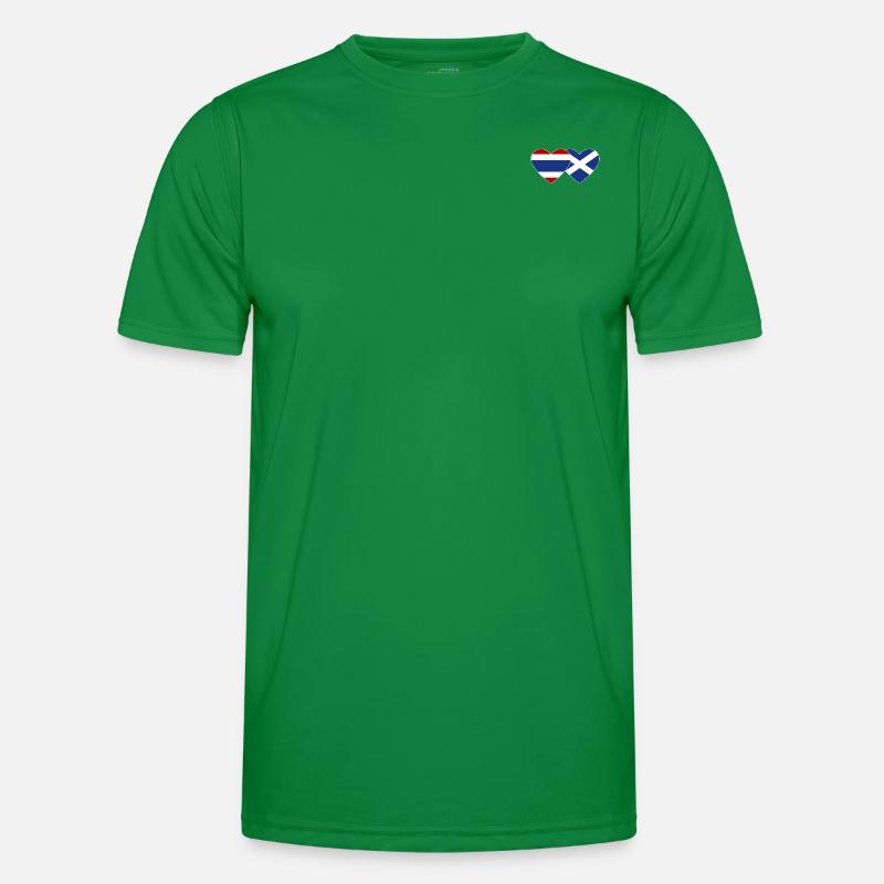 Coeur de drapeau de Thaïlande Ecosse T-shirt sport Homme
