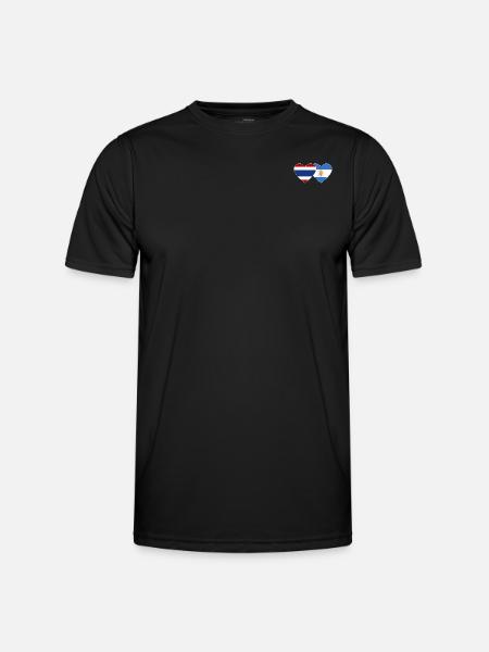 Thailand Argentina flag heart - Men's Functional T-Shirt - black