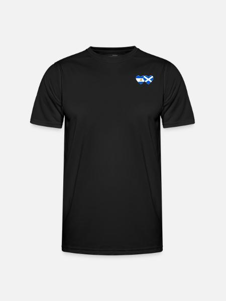 Argentine Ecosse Drapeau Coeur - T-shirt sport Homme - noir