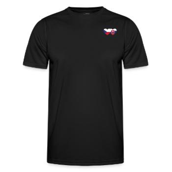 Tschechien Slowakei Flagge Herz - Männer Funktions-T-Shirt - Schwarz - Vorne - AI Model Male 178 dark (178cm)