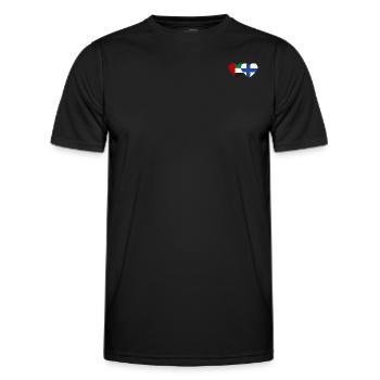 Vereinigte Arabische Emirate Finnland Flagge Herz - Männer Funktions-T-Shirt - Schwarz - Vorne - AI Model Male 178 dark (178cm)