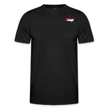 Vereinigte Arabische Emirate Luxemburg Flagge Herz - Männer Funktions-T-Shirt - Schwarz - Vorne - AI Model Male 178 dark (178cm)