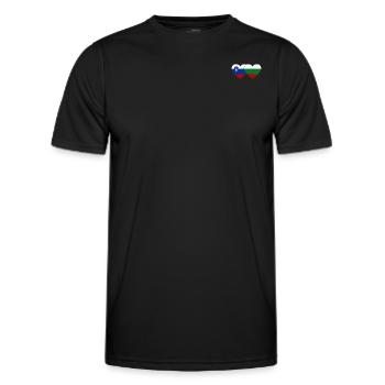 Slovenia Bulgaria Flag Heart - Men's Functional T-Shirt - black - Front - AI Model Male 178 dark (178cm)