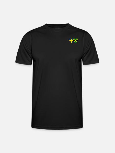 Sweden Jamaica Flag Heart - Men's Functional T-Shirt - black