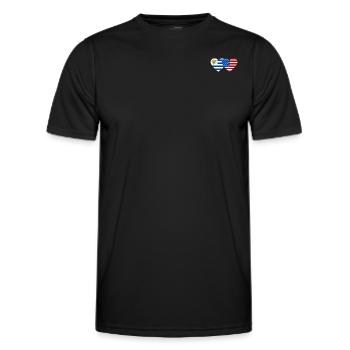 Uruguay USA Flagge Herz - Männer Funktions-T-Shirt - Schwarz - Vorne - AI Model Male 178 dark (178cm)