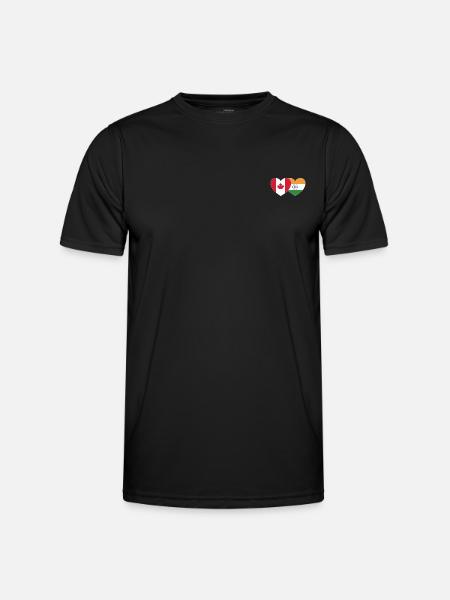 Canada India Flag Heart - Men's Functional T-Shirt - black