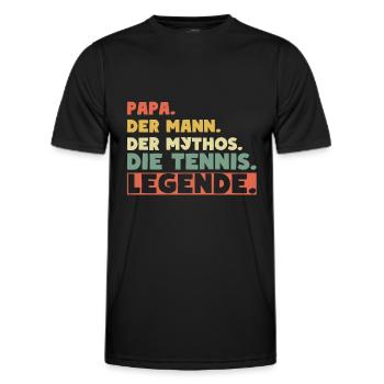 Papa die Tennis Legende Retro - Männer Funktions-T-Shirt - Schwarz - Vorne - AI Model Male 178 dark (178cm)