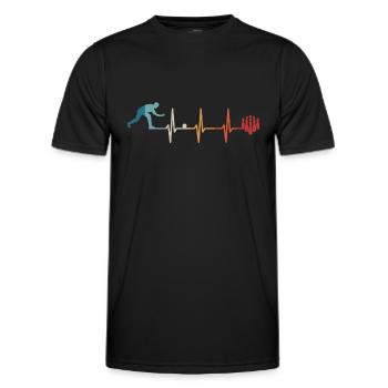 Bowling Bowling Bowling Heartbeat Bowling Alley Bowling Tour - T-shirt sport Homme - noir - Devant - AI Model Male 178 dark (178cm)