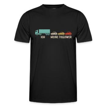 LKW Fahrer Meine Follower Fernfahrer - Männer Funktions-T-Shirt - Schwarz - Vorne - AI Model Male 178 dark (178cm)