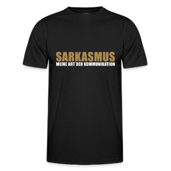 Sarkasmus meine Art der kommunikation - Männer Funktions-T-Shirt - Schwarz - Vorne - AI Model Male 178 dark (178cm)