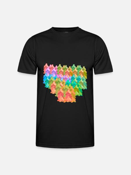 Kleurrijke kleurrijke bos herfst fantasie sparren natuur - Functioneel T-shirt voor mannen - zwart