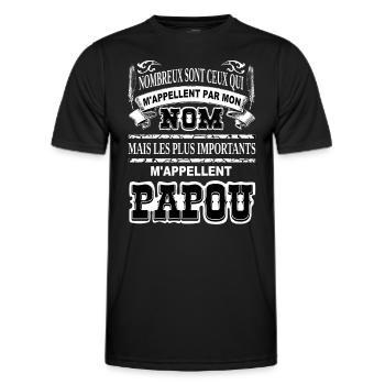 Meilleur grand-père papou cadeau humour papi papy - T-shirt sport Homme - noir - Devant - AI Model Male 178 dark (178cm)