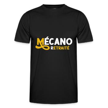 Mécano retraité papy futur papi garagiste retraite - T-shirt sport Homme - noir - Devant - AI Model Male 178 dark (178cm)
