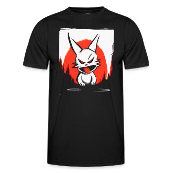 Japanese Red Sun and a Naughty Bunny - Men's Functional T-Shirt - black - Front - AI Model Male 178 dark (178cm)