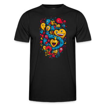 Verspielte Herz-Luftblasen und Monster - Männer Funktions-T-Shirt - Schwarz - Vorne - AI Model Male 178 dark (178cm)