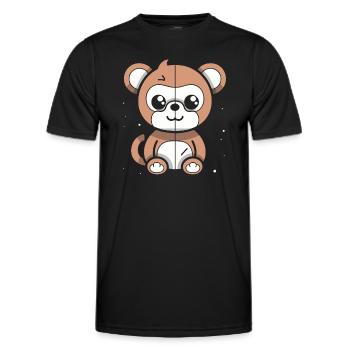 A cute, artsy space bear - Men's Functional T-Shirt - black - Front - AI Model Male 178 dark (178cm)