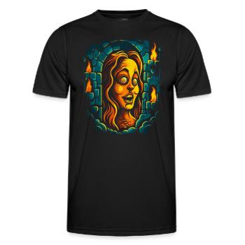 Die Schrecken der Horror-Frau im Kerker - Männer Funktions-T-Shirt - Schwarz - Vorne - AI Model Male 178 dark (178cm)
